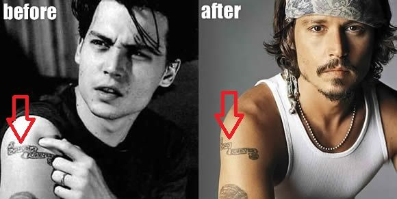 Winona Forever: One of Depp’s most famous tattoos was the words Winona Forever on his right arm, which he got for his then-fiancée Winona Ryder. After their breakup, he changed the tattoo to read Wino Forever, as a joke.