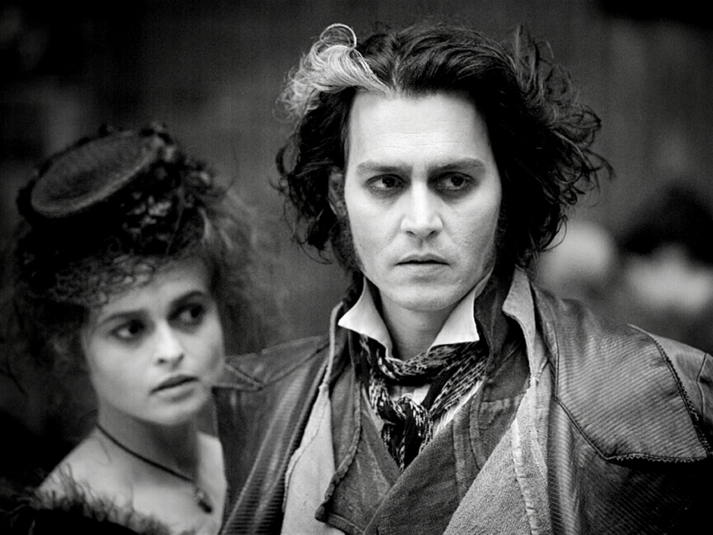 Sweeney Todd, a vengeful barber who slits the throats of his customers and turns them into pies, in Sweeney Todd: The Demon Barber of Fleet Street (2007).