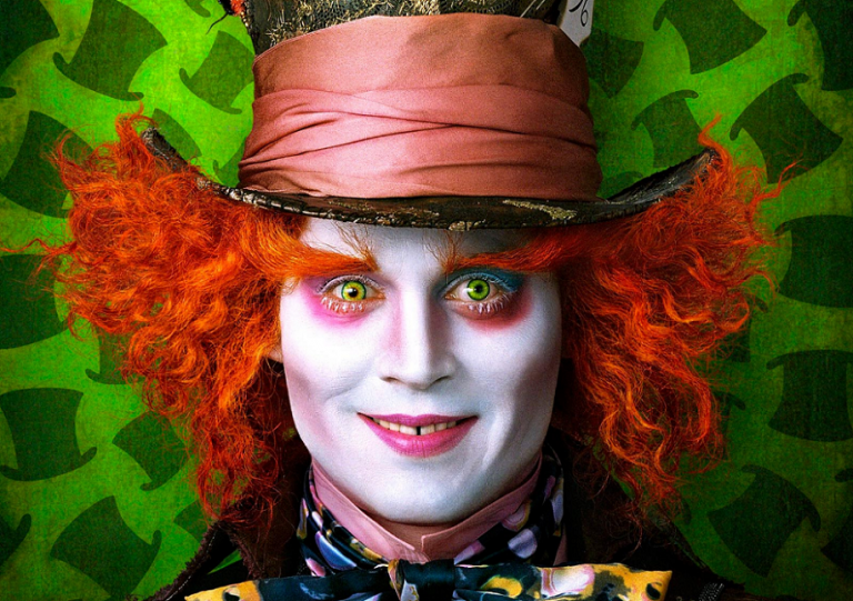 The Mad Hatter, a whimsical and colorful character who helps Alice in her journey through Wonderland, in Alice in Wonderland (2010) and Alice Through the Looking Glass (2016).