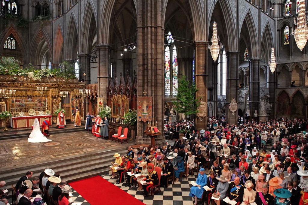 The vows and rings exchange took place inside Westminster Abbey, with nearly 2,000 people in attendance. The congregation included members of the royal family, dignitaries, and close friends. Prince William and Kate Middleton Wedding