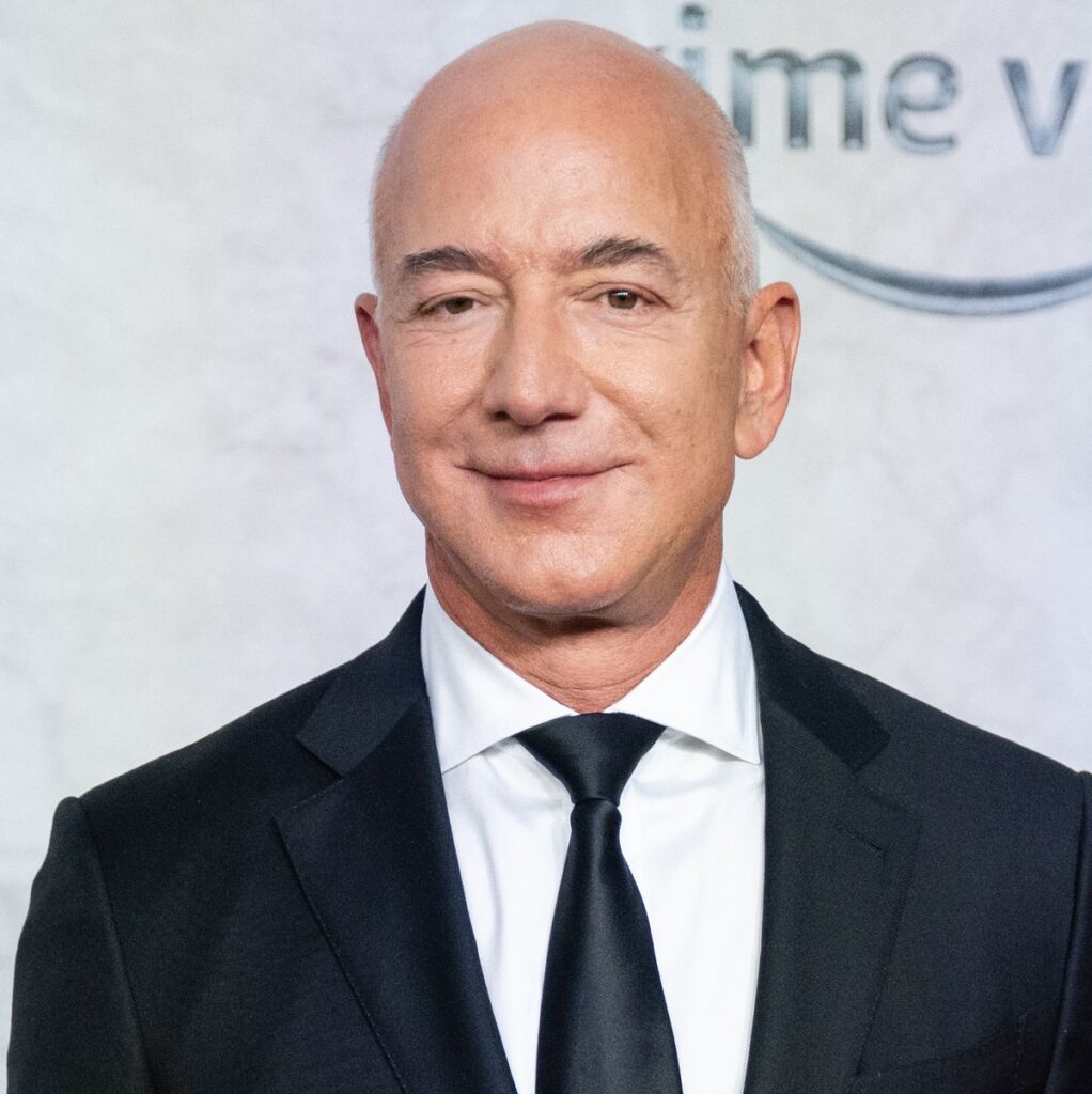 Jeff Bezos Photo in White Shirt and Black Suit